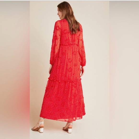 Anthropologie Miranda Maxi Dress Sunday in Brooklyn Polka Dot Textured XXS - Picture 4 of 10